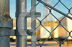 Detail of a chain link fence