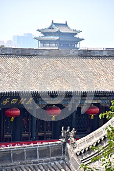 Detail of a Chinese Temple at Pingyao Ancient City, China