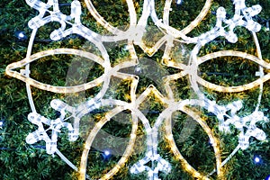 Detail of christmas illumination in star shape