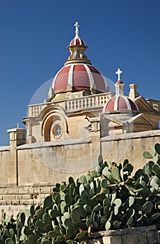 Detail of church in gozo island malta