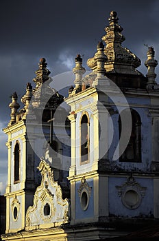 Detail of church of Nossa Senhora dos Pretos, Salvador, Brazil.