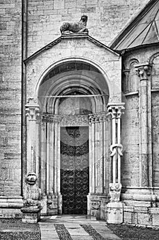 Detail of church of San Vigilio, Trento, Italy.