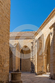 Detail of the church of Santa Maria de los Reales Alcazares, Ubeda, Andalusia, Spain vertical photo