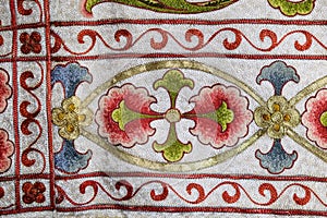 Detail of church vestment made by the Sisters of Charity of Saint Vincent de Paul in Zagreb photo