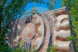 Detail of a cinema in the Ukrainian town Pripyat which became desolated after the Chernobyl disaster photo