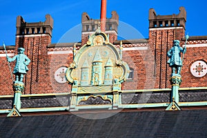 Detail on the City Hall, Copenhagen, Denmark