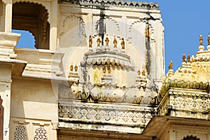 Detail City Palace in Udaipur, India