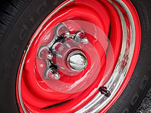 Vintage car wheel detail