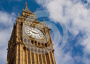 Detail of the clock tower in london