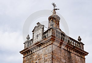 Detail of the clock on the towers of the Se or cathedral church in Viseu in Portugal photo