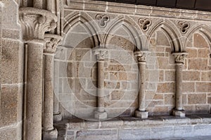 Detail of the cloister in Mont Saint-Michel