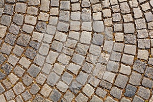 Detail of cobblestone path