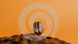 A detail of coffe grains with warm background