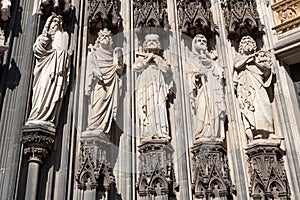 Detail of Cologne Cathedral in Cologne, Germany