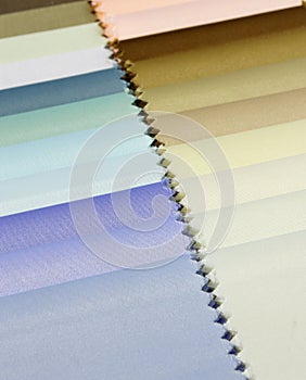 Detail of color fabric texture samples