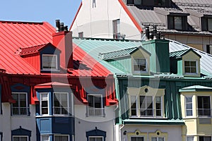 Detail of colored buildings