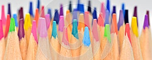 Detail of colored pencil tips photo