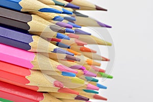 Detail of colored pencil tips