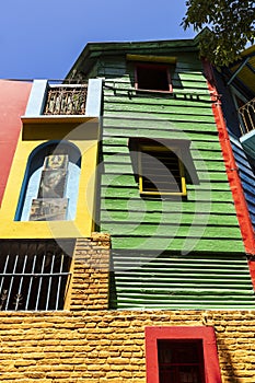 Detail of colorful building at Caminito street in La Boca, Buenos Aires, Argentina