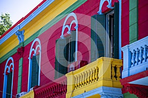 Detail of colorful building at Caminito street in La Boca, Buenos Aires, Argentina