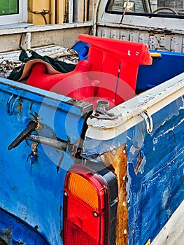 Detail of Colorful Dilapidated Pickup