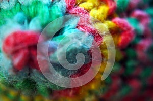 Detail of a colorful knitted textile design