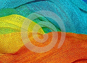 detail of a colorful shawl