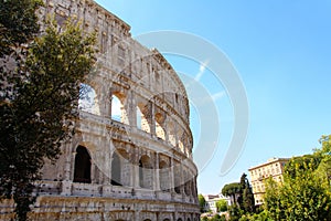 Detail of the Colosseum in Rome Italy