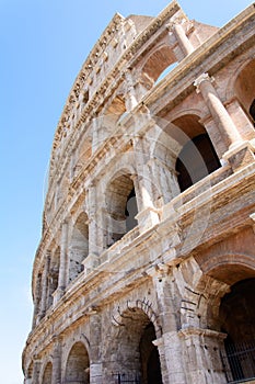 Detail of the Colosseum in Rome Italy