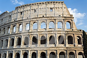 Detail of the Colosseum in Rome, Italy