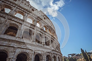 Detail of the Colosseum of Rome in Italy, Europe