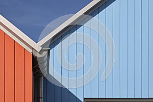 Detail of coloured buildings in Lauwersoog