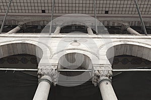 Detail of the column of the Yeni Cami mosque in Istanbul.