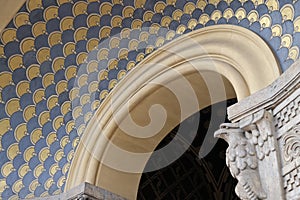 Detail of the Coppede neighborhood in Rome, Italy