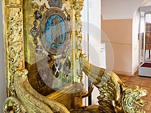 Detail of coranation chair in Gatchina Palace