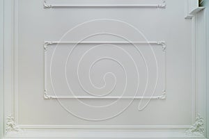 Detail of corner ceiling cornice with intricate crown molding