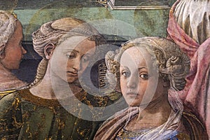 Detail from The Coronation of the Virgin by Filippo Lippi (1447) from Uffizi Gallery in Florence  Italy