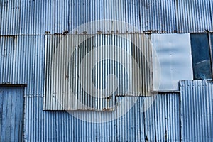 Detail of Corrugated Iron Sheets on Old Workshop
