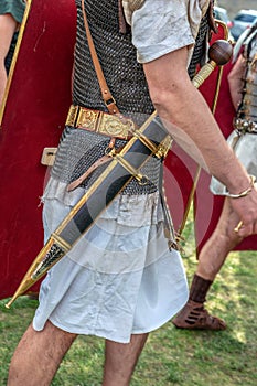 Detail of the costume of a Roman soldier