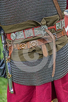 Detail of the costume of a Roman soldier