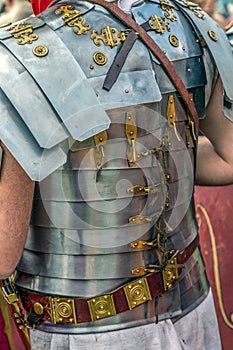 Detail of the costume of a Roman soldier