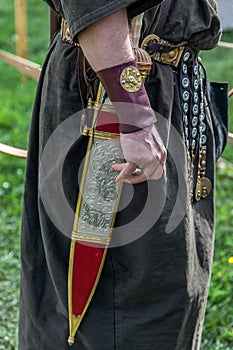 Detail of the costume of a Roman soldier