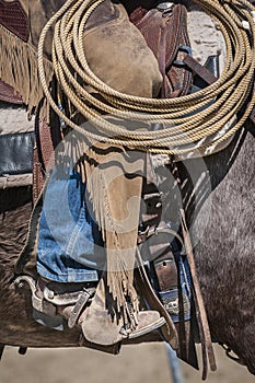 Detail of a cowboy at work