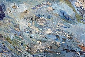 Detail of crackled paint layers of an ancient fresco painting photo