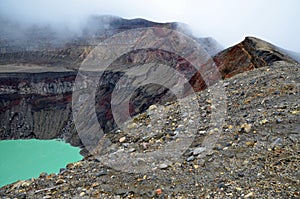 Detail of a crater in the mist, Santa Ana volcano photo