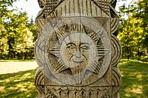 Detail cross. Sapanta-Peri, Monastery, Maramures, Romania. The Highest Wooden Church In The World