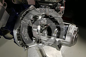 detail of the cross-section of the petrol engine gearbox