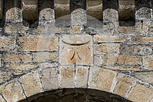 Detail of cross tau Templar in Ponferrada Castle photo