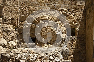 Detail of a crusader wall in the Old City of Acre Akko photo