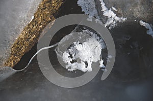 Detail of the crystalic structure of ice